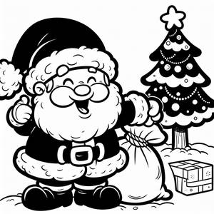 Fröhliche Weihnachtsmann Ausmalbild