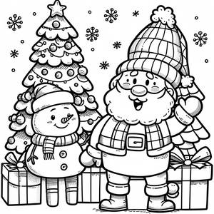 Fröhliche Weihnachtsmann Malvorlage
