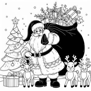 Fröhliche Weihnachtsmann Malvorlage