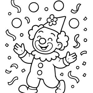 Раскраска Радостного Клоуна