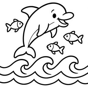 Page à Colorier de Dauphin Joyeux