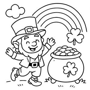 Joyful Leprechaun Coloring Page