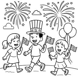 Fröhliche Parade Malvorlage