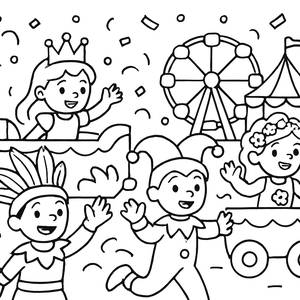 Página para Colorear del Desfile Alegre