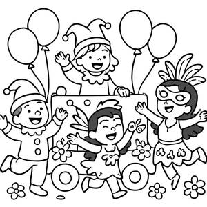 Fröhliche Paradewagen Ausmalbild