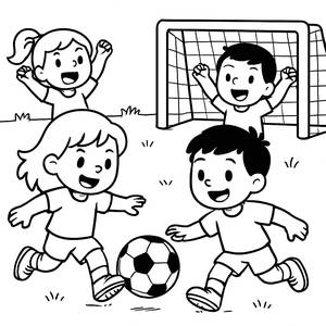 Freudige Fußballspiel Malvorlage