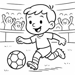 Joyful Soccer Player Coloring Page