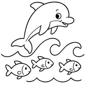 Ausmalbild von Springendem Delfin