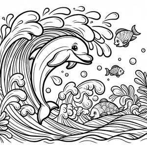 Malvorlage von einem Springenden Delfin