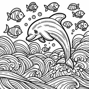 Раскраска Прыгающего Дельфина