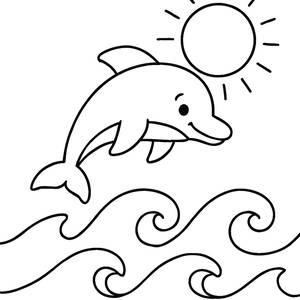 Pagina da Colorare del Delfino Saltante
