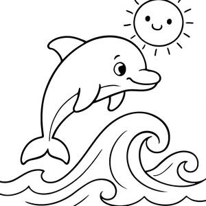 Jumping Dolphin Coloring Page