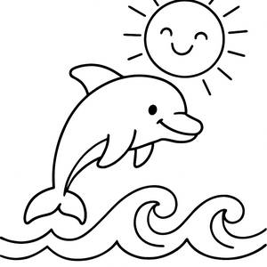 Springender Delfin Malvorlage