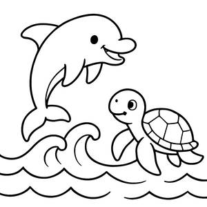 Jumping Dolphin Coloring Page