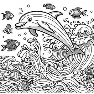 Jumping Dolphin Coloring Page - Splash into Fun!
