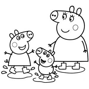 Jumping in Muddy Puddles Coloring Page