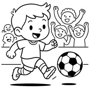 Calcia! Pagina da Colorare di Calcio Gratuita