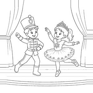 Peques bailan el ballet El Cascanueces para colorear
