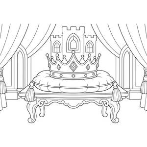 King's Crown on a Cushion Coloring Page