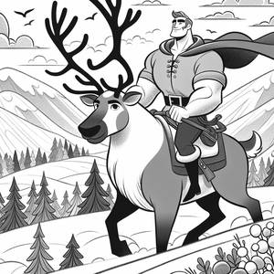 Page à Colorier de Kristoff et Sven