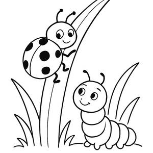 Pagina da Colorare della Coccinella Scalatrice