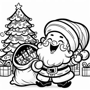 Lachender Weihnachtsmann Ausmalbild