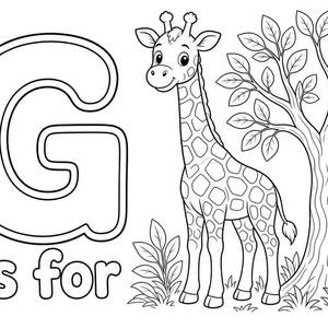 G de Girafa - Desenho para colorir