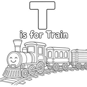 T come Treno - Disegno da colorare