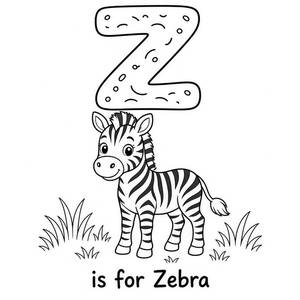 Z de Zebra - Desenho para colorir