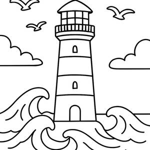 Pagina da Colorare del Faro - Illumina la Tua Giornata con i Colori!