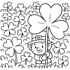 Glücklicher Leprechaun Ausmalbild