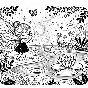 Pagina da Colorare della Fata Magica