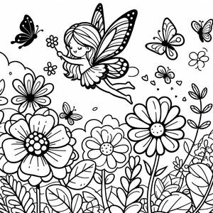 Pagina da Colorare di una Fata Magica