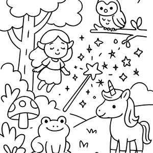 Magical Forest Coloring Page