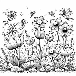 Pagina da Colorare: Giardino Magico