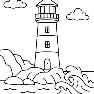 Magical Lighthouse Coloring Page