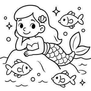 Magical Mermaid Coloring Page