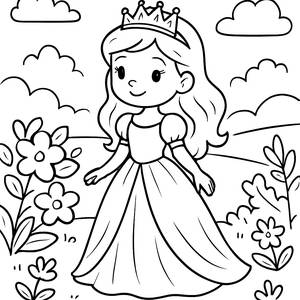 Magical Princess Coloring Page