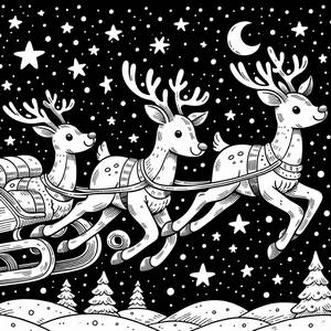 Página para Colorear de Renos Mágicos