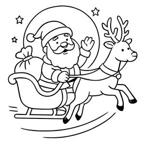 Magical Santa Claus Coloring Page