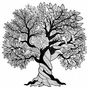 Magical Tree Mix Coloring Page