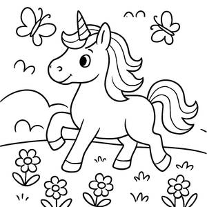 Magical Unicorn Coloring Page