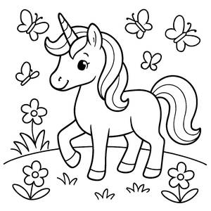 Magical Unicorn Coloring Page
