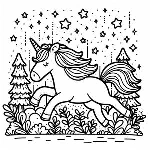Pagina da Colorare dell'Unicorno Magico