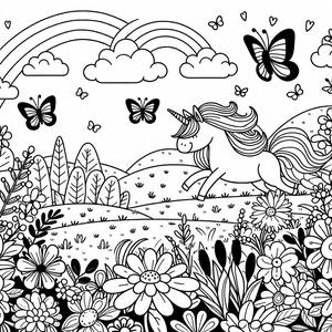 Pagina da Colorare Unicorno Magico