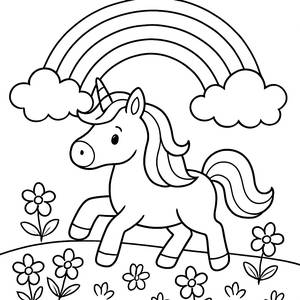 Magical Unicorn Coloring Page