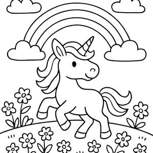 Página para Colorear de Unicornio Mágico