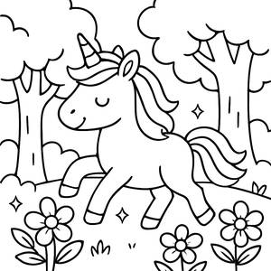 Página para Colorear de Unicornio Mágico