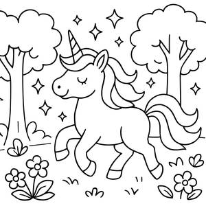 Page à Colorier de Licorne Magique