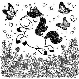 Pagina da Colorare Unicorno Magico